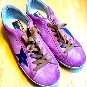 Golden Goose Women sneakers Super-StarVenezia- lavender suede, w/ star Size 8.5